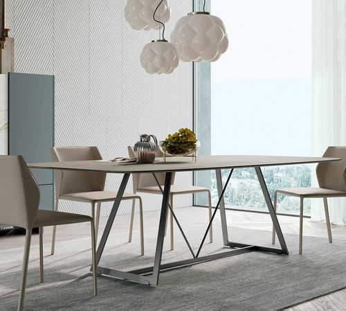 Contemporary dining table - RADAR - Dall'Agnese - oak / walnut / matte lacquered wood