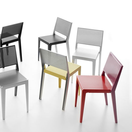 Contemporary chair - ABCHAIR  - Danese - outdoor / indoor / aluminum