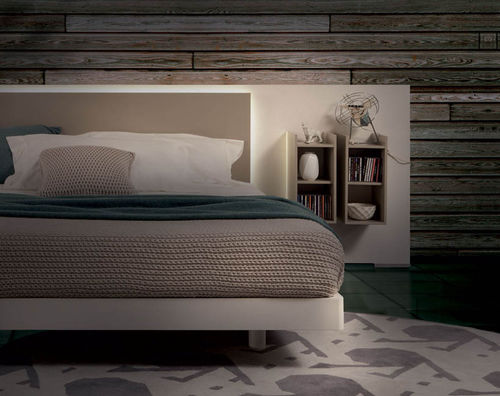 Contemporary bedside table - DOUBLE FACE  - Fimes dei Longoni di Longoni G.& C. - lacquered wood / rectangular / wall-mounted