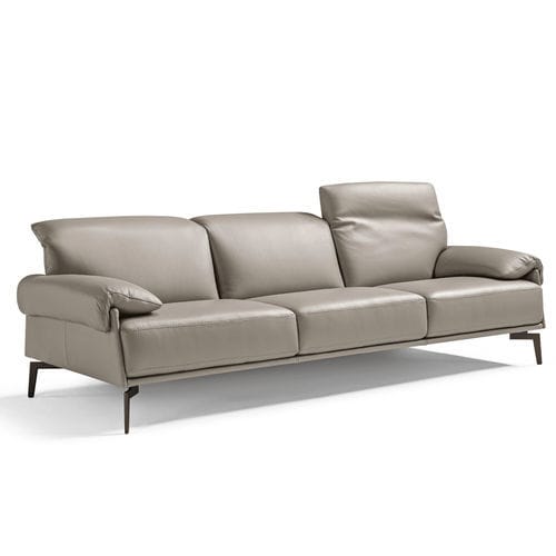 Gray sofa - Norma - maxdivani - brown / fabric / leather