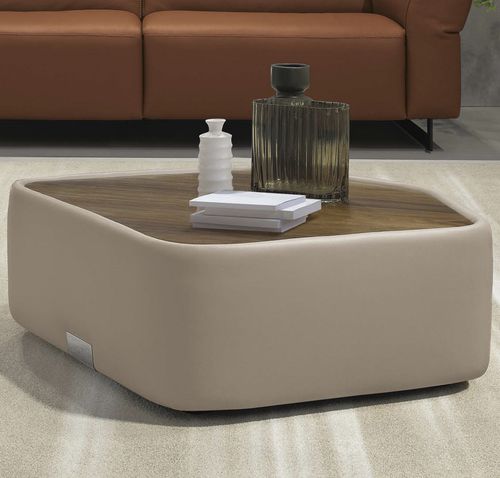 Contemporary coffee table - Nel - maxdivani - wooden / leather / fabric