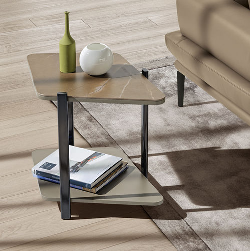 Contemporary side table - Muzzle - maxdivani - wooden / metal base / home