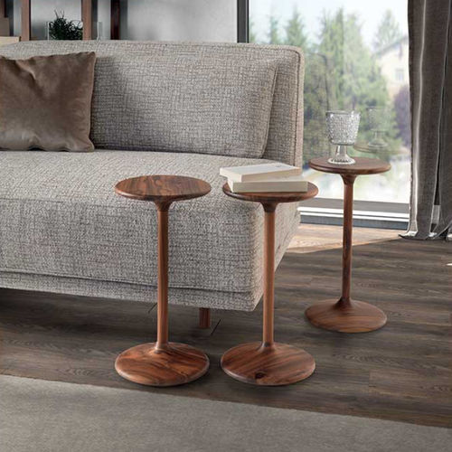 Contemporary side table - HENRY - Pacini & Cappellini - walnut / ash / solid wood base