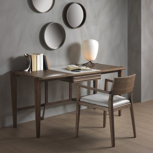 Free-standing desk - ATHOS - Pacini & Cappellini - contemporary / wooden / leather