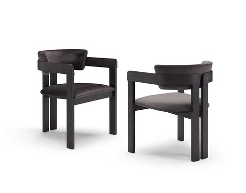 Contemporary dining chair - INES - Pacini & Cappellini - indoor / fabric / synthetic leather