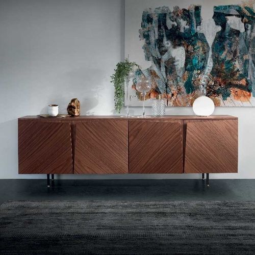 High sideboard - MILANO - Pacini & Cappellini - contemporary / walnut / solid wood