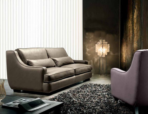 Traditional sofa - LEONARDO - Cava - leather / brown / 2-person