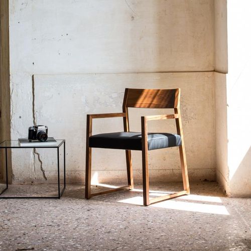 Contemporary chair - LINEA : 1001 PO - Cizeta - indoor / fabric / oak
