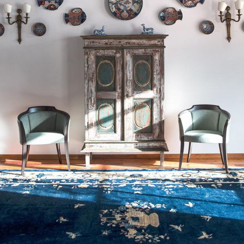 Contemporary armchair - ROTOTÒ : 1210 PO - Cizeta - fabric / beech / bridge