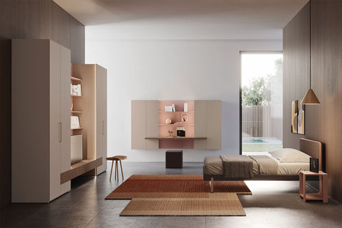 White children's bedroom furniture set - Start t01 - Clever - green / brown / melamine