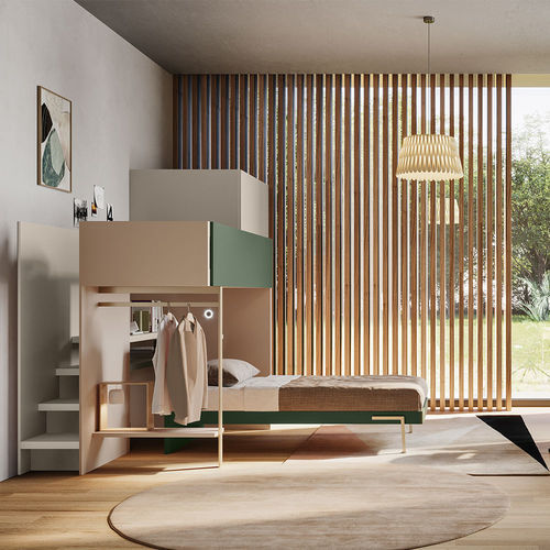 Gray children's bedroom furniture set Start s25 Clever green