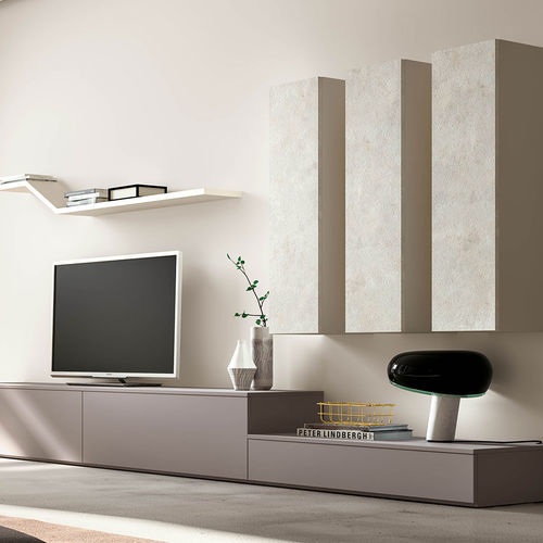 Modern TV wall unit - Im20_l17 - Clever - melamine / with drawers / with storage