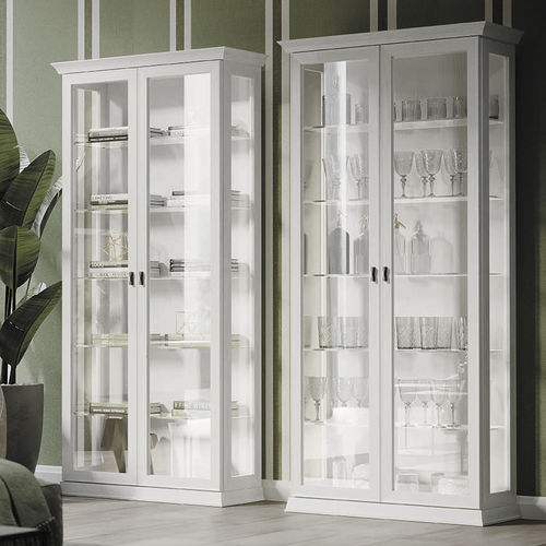 Traditional display case - ARCADIA ES05 - ColombiniCasa - glass / lacquered wood / with built-in lighting