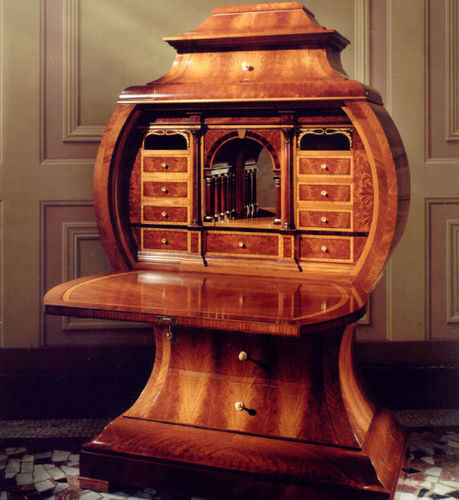 Biedermeier style desk - 355 - Colombo Mobili - walnut / panel end