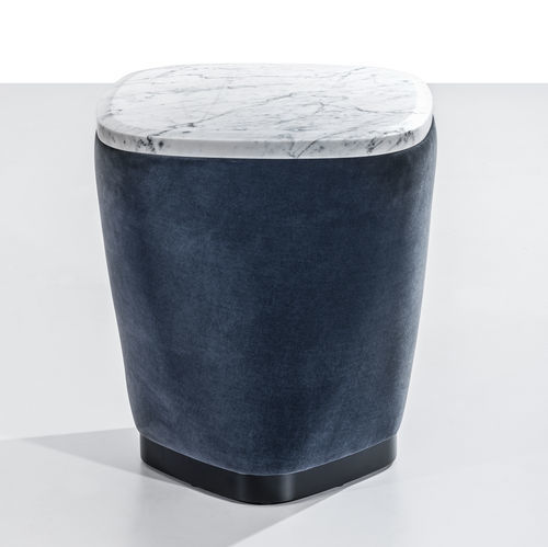 Contemporary bedside table - Twist - Colunex - marble / fabric base / square