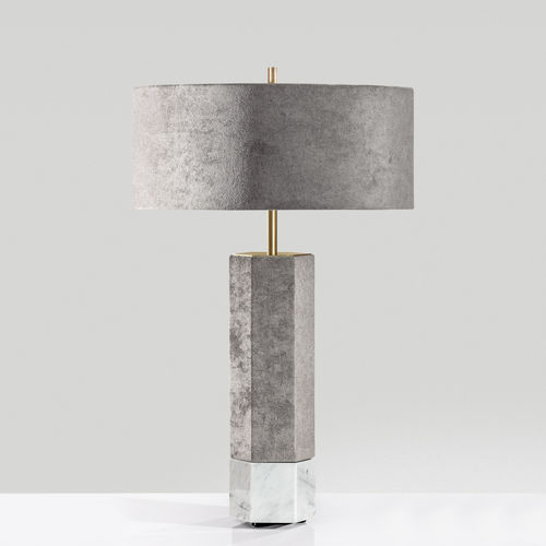 Bedside table lamp - Cosmopolitan - Colunex - fabric / leather / marble