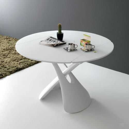 Contemporary table - PARIS - Compar - lacquered wood / round / extending