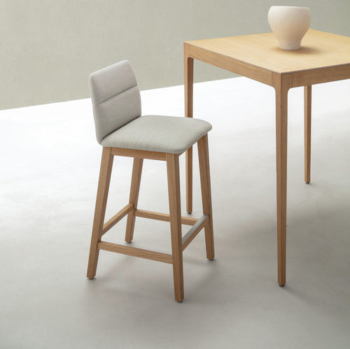 Contemporary bar chair - Anna - Crassevig - indoor / molded plywood / solid wood base