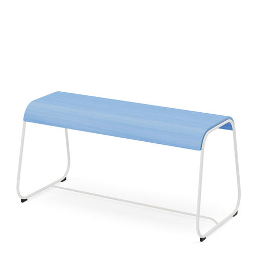 Contemporary bench - Lineo B/SB - Crassevig - wooden / thermo-lacquered steel / chrome steel