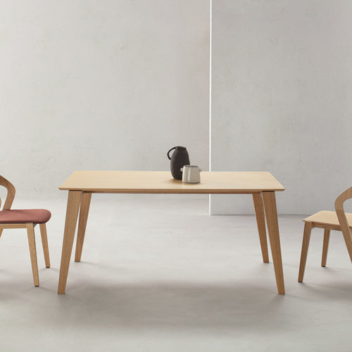Contemporary table - OXTON - Crassevig - wooden / solid wood base / rectangular