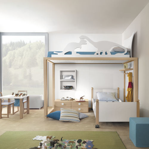 White children's bedroom furniture set 9001 DKS Srl blue / wooden