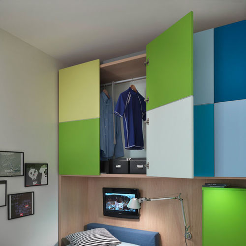 Contemporary wardrobe - DKS Srl - wooden / with swing doors / bridge