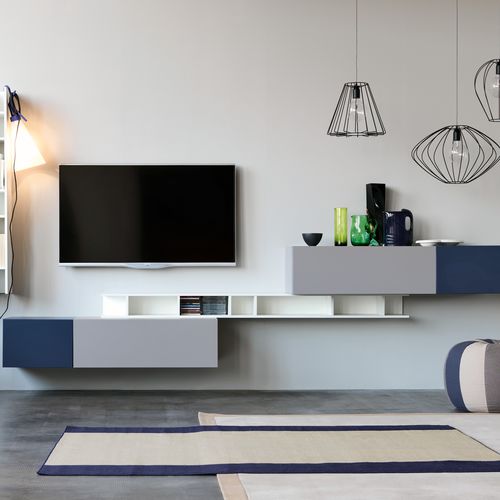 Contemporary TV wall unit - CITYLIFE 14 - Doimo Cityline - lacquered wood / modular