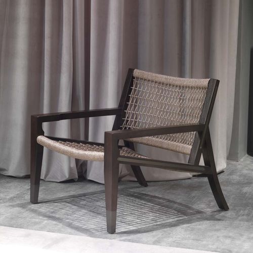 Traditional armchair - LA1016 - Elledue srl - rope / solid wood / cushion