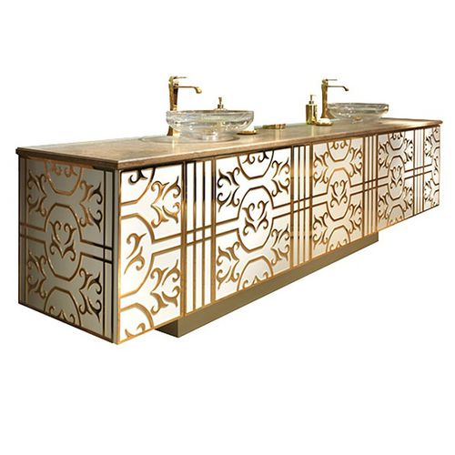 Double washbasin cabinet - DECOR AB 652 - Elledue srl - free-standing / wooden / traditional