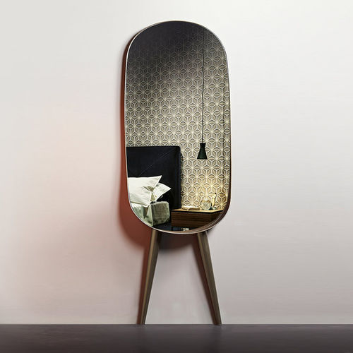Free-standing mirror - ANJA  - Emmebi Industria Mobili - contemporary / round / oval