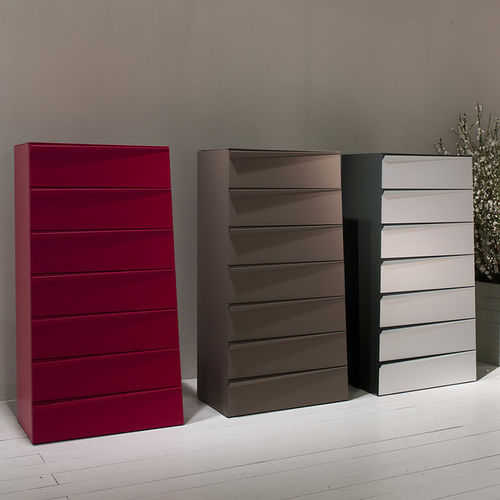 Contemporary chiffonier - BABEL - Emmebi Industria Mobili - lacquered wood / white / brown