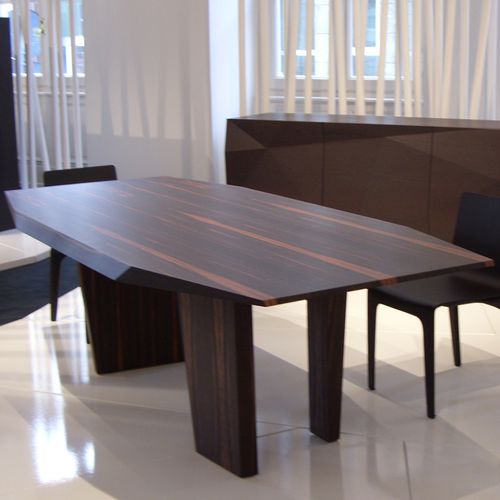 Contemporary dining table - BLADE - Emmemobili - oak / Macassar ebony / rectangular
