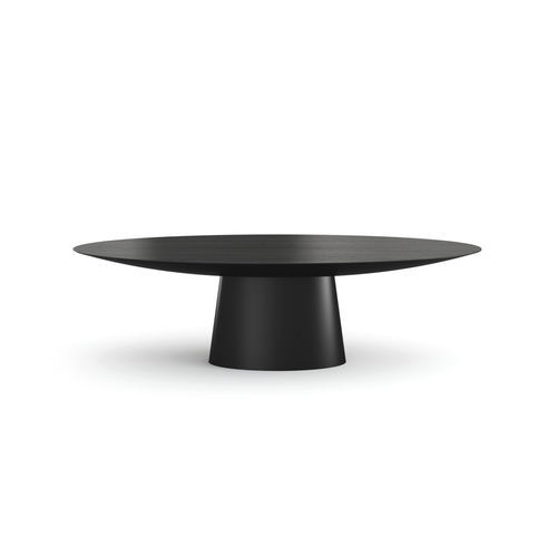 Contemporary table - UFO - Emmemobili - wood veneer / plywood / wooden base