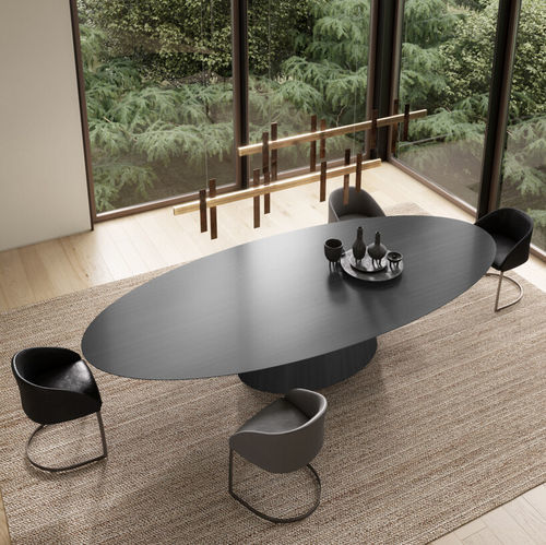 Contemporary table - FULL UFO - Emmemobili - wood veneer / plywood / wood veneer base