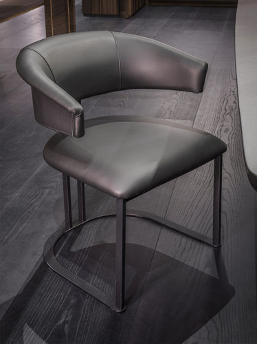 Contemporary chair - Kyo - Emmemobili - indoor / velvet / leather