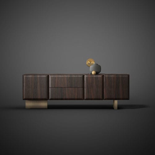Contemporary sideboard - AIKO - Emmemobili - oak / metal / with drawers