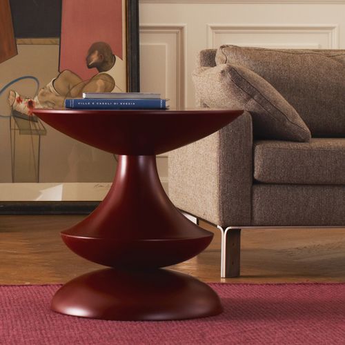 Contemporary pedestal table - BIRIGNAO    - Emmemobili - lacquered wood / hemlock / round