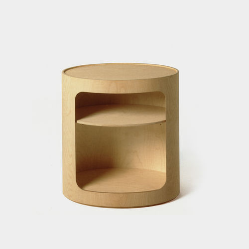 Contemporary bedside table - AMEDEO   - Emmemobili - oak / plywood / round