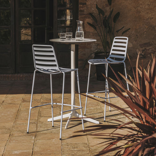 Contemporary bar chair - STREET - Enea - outdoor / indoor / lacquered steel