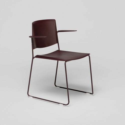 Contemporary chair - EMA WITH OPEN BACKREST AND ARMS - Enea - indoor / fabric / polypropylene