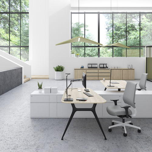 Workstation desk - CARTESIO  - ESTEL - free-standing / 2-4 person / 4-8 person