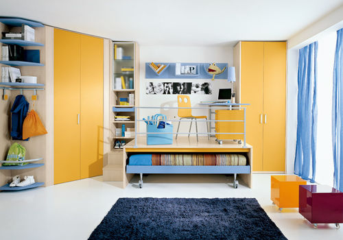 Orange children's bedroom furniture set - S.1 - Faer Ambienti - unisex