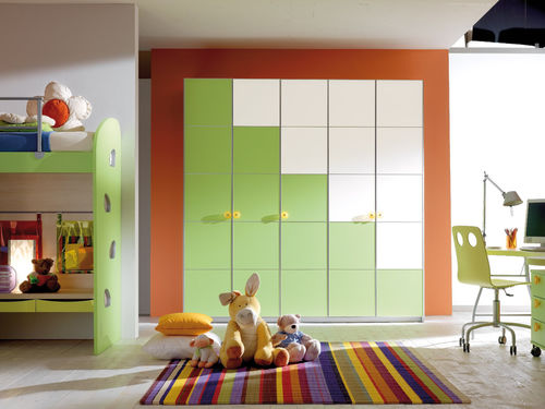 Contemporary wardrobe - SPAZIANTE - KIDS - Faer Ambienti - wooden / with swing doors / child's