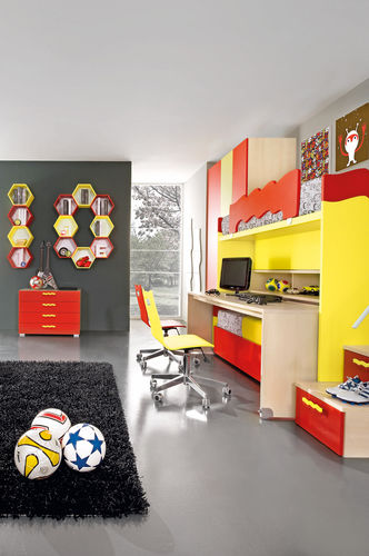 Yellow children's bedroom furniture set - SPORT - CALCIO 7 - Faer Ambienti - unisex
