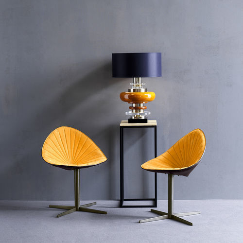Contemporary dining chair - FIORILE PLISSE BC - fasem - indoor / leather / steel base