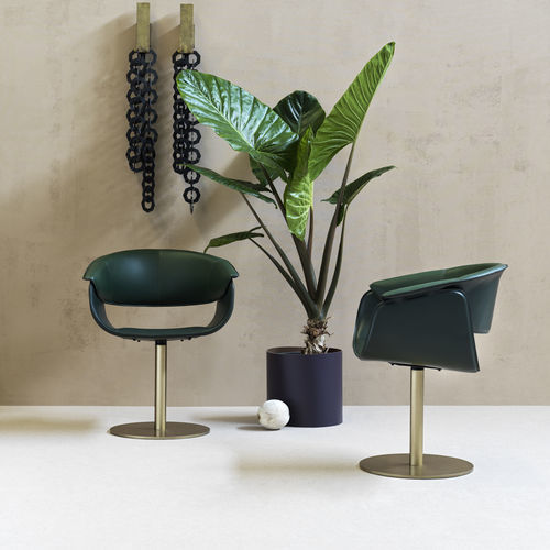 Contemporary chair - AIRLUX BT - fasem - indoor / leather / steel base