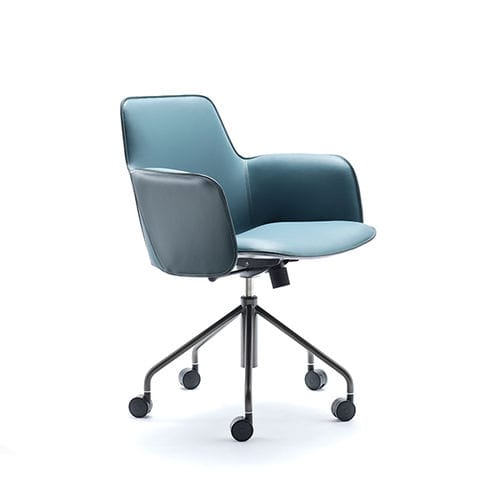 Contemporary office chair - ELECTA BG - fasem - indoor / leather / steel base
