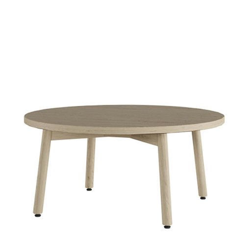 Contemporary coffee table - TAPE SIDE RED H35 - Fenabel- The heart of seating - wooden / wooden base / round