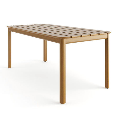 Contemporary table - PALMAR RECT H77 - Fenabel- The heart of seating - wooden / wooden base / rectangular