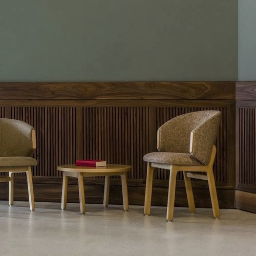 Contemporary chair - ARCO CB - Fenabel- The heart of seating - indoor / fabric / beech base